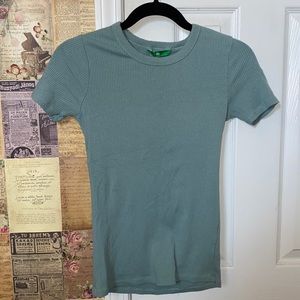 Teal ribbed t-shirt
